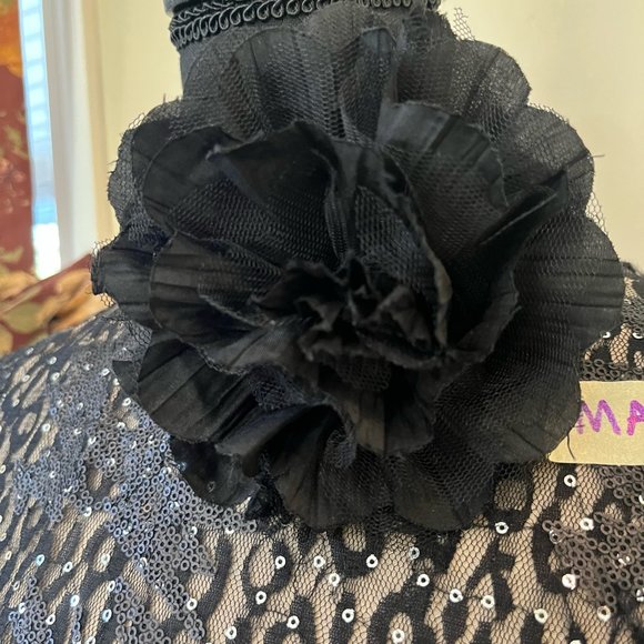 Black Lace Sparkle One piece Jazz/Musical Theater/Tap/Acro Costume - Picture 4 of 5